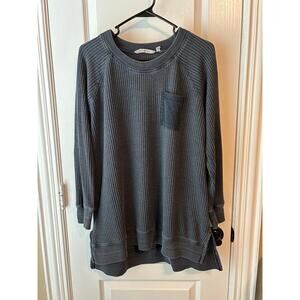 Soft Surroundings Grey Tunic Large Cotton Blend